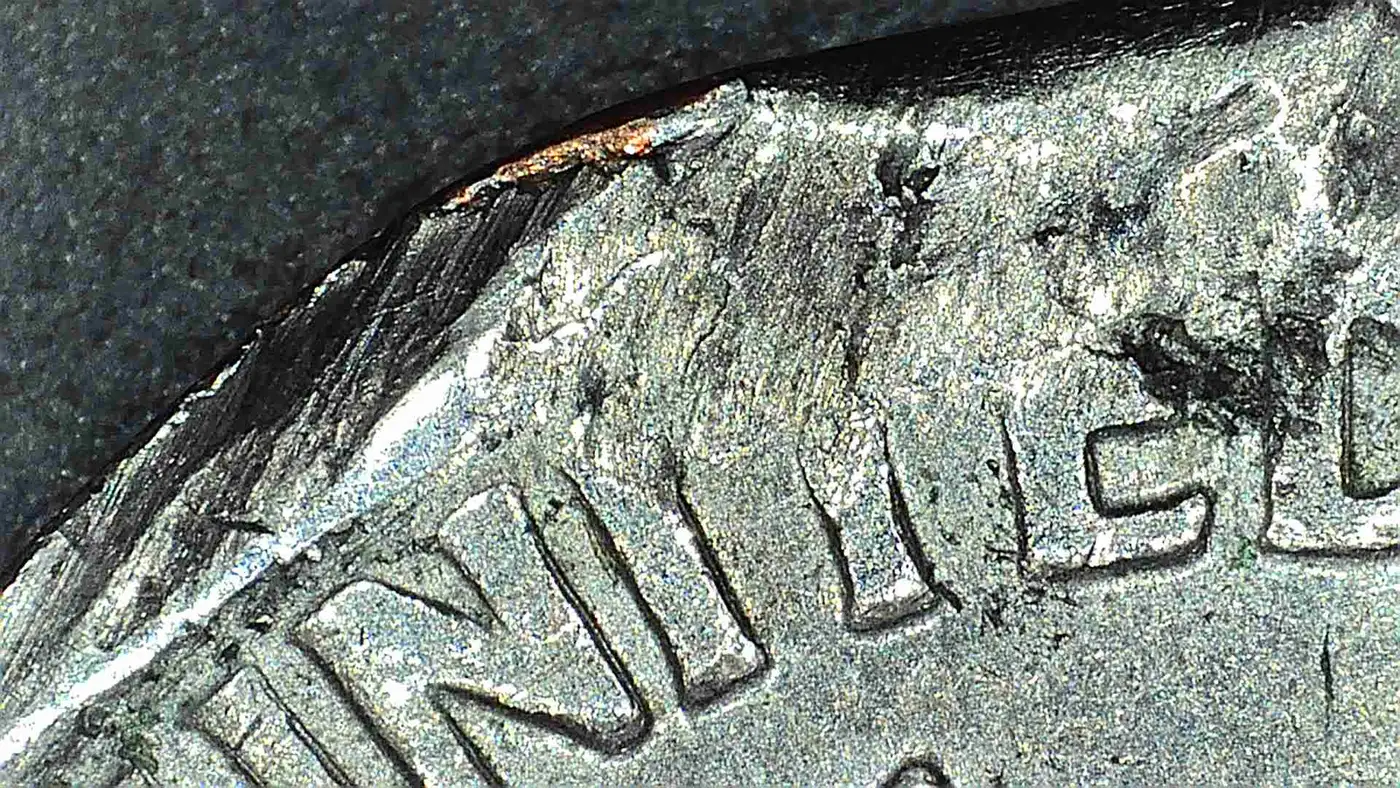1991-P-Roosevelt-Dime,-Is-This-A-Lamination-Error?